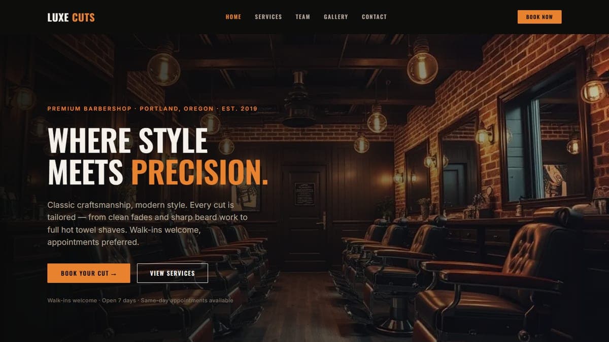 Luxe Cuts Barbershop – Web Application