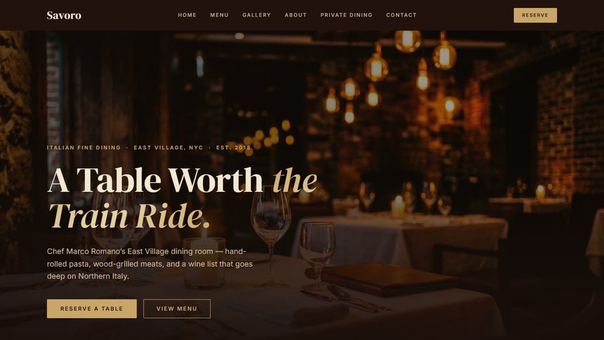 Savoro Restaurant – Web Application