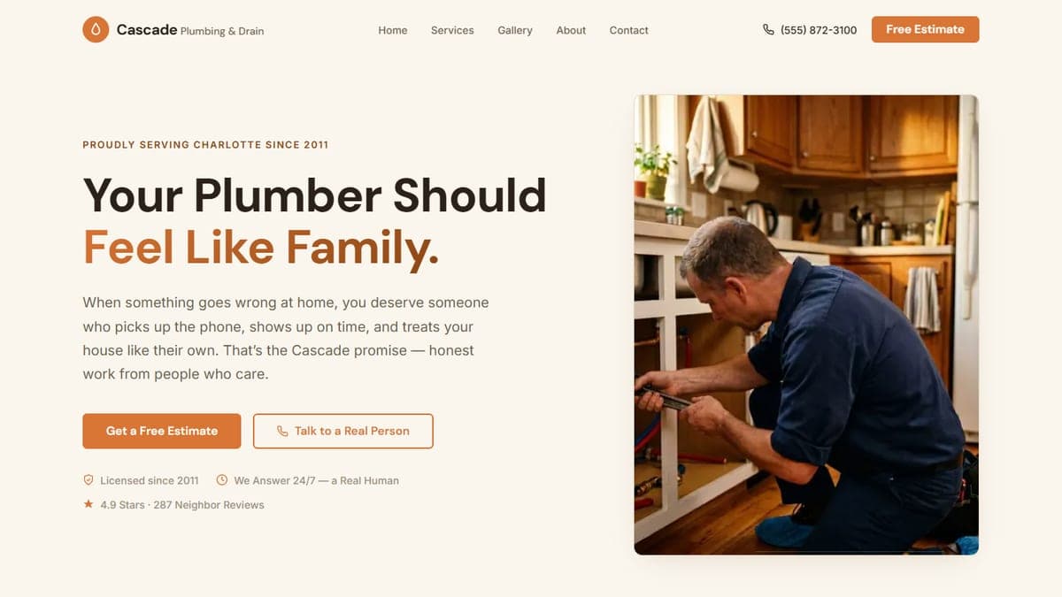 Cascade Plumbing & Drain – Web Application
